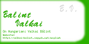 balint valkai business card